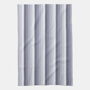 Linge De Cuisine Bleu gris rayures
