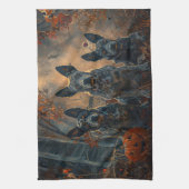 Linge De Cuisine Bleu Heeler Halloween nuit chien délice (Vertical)