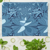 Linge De Cuisine Bleu Iridescendant. (Plié)