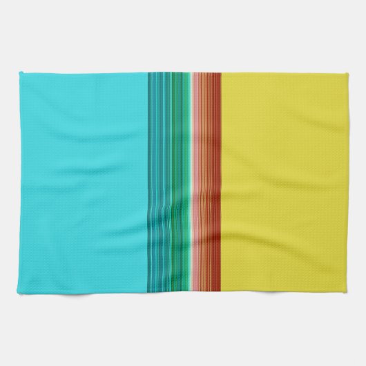 Linge De Cuisine Bleu jaune Multicolor Motif rayé (Horizontal)