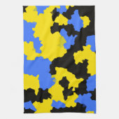 Linge De Cuisine Bleu Jaune Noir Conception abstraite (Vertical)