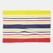 Linge De Cuisine Bleu jaune rouge Motif d'été (Horizontal)