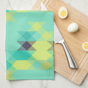 Linge De Cuisine bleu jaune turquoise jaune et aqua