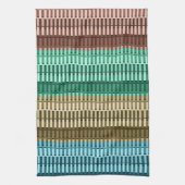 Linge De Cuisine Bleu Jaune Vert Rouge Design Moderne Chic Motif (Vertical)