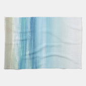 Linge De Cuisine Bleu marin Aquarelle Océan Waves Plage côtière (Horizontal)