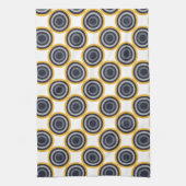 Linge De Cuisine Bleu marine abstrait sans couture, gris, cercles (Vertical)