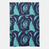 Linge De Cuisine Bleu Marine Rose Fleur Flore modèle (Vertical)