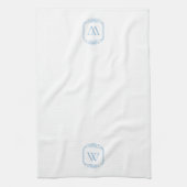 Linge De Cuisine Bleu | Monogramme simple cadre classique (Vertical)
