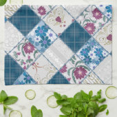 Linge De Cuisine Bleu motif rustique à la mode  de déchirures de ti (Plié)