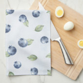 Linge De Cuisine Bleu Myrtilles Fruit   (Quart Plié)
