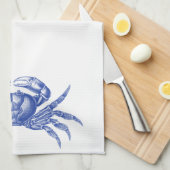 Linge De Cuisine Bleu nautique de style d'artisan d'impression de (Quart Plié)