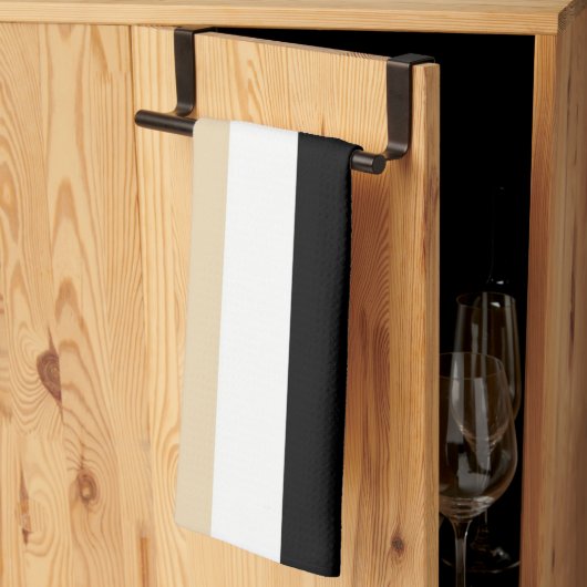 Linge De Cuisine Bleu Noir Abstrait (Pliage en tiers)