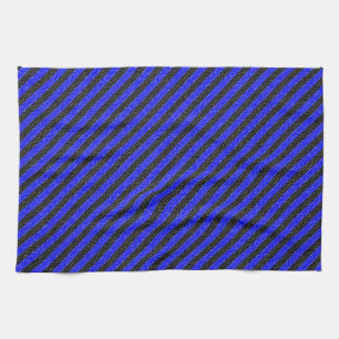 Linge De Cuisine Bleu Noir Bleu Bleu Minces rayures diagonales