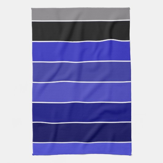 Linge De Cuisine Bleu, noir et blanc (Vertical)