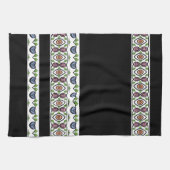 Linge De Cuisine Bleu noir et rose avec orange (Horizontal)