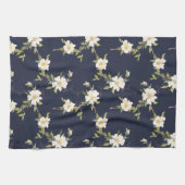 Linge De Cuisine Bleu Nuit Blanc Floral (Horizontal)
