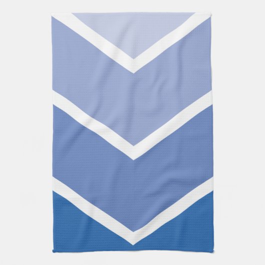 Linge De Cuisine Bleu Ombré Chevron (Vertical)
