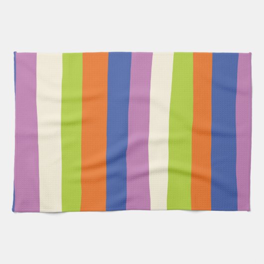 Linge De Cuisine Bleu, orange, violet, vert et (Horizontal)