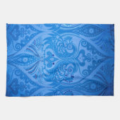Linge De Cuisine Bleu Oriental Peacock Birds (Horizontal)