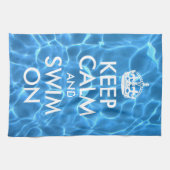 Linge De Cuisine Bleu Piscine Eau Calme et Baignade (Horizontal)