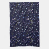 Linge De Cuisine Bleu pourpre joli Fleur sauvage motif floral (Vertical)