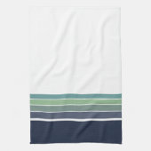 Linge De Cuisine Bleu rétro/mod et vert rayé (Vertical)