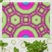 Linge De Cuisine Bleu rose Abstrait (Plié)