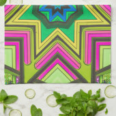 Linge De Cuisine Bleu rose Abstrait (Plié)