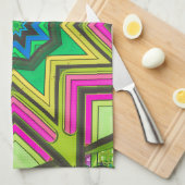 Linge De Cuisine Bleu rose Abstrait (Quart Plié)