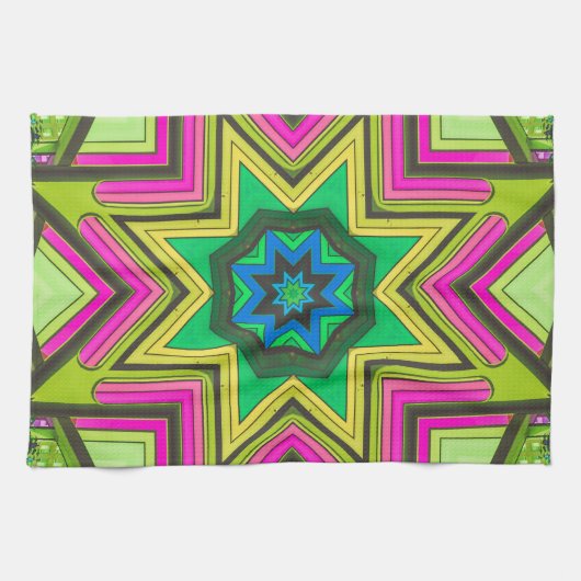 Linge De Cuisine Bleu rose Abstrait (Horizontal)