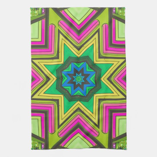 Linge De Cuisine Bleu rose Abstrait (Vertical)