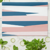 Linge De Cuisine Bleu rose et blanc Abstrait (Plié)