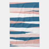 Linge De Cuisine Bleu rose et blanc Abstrait (Vertical)
