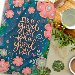Linge De Cuisine Bleu rose Floral Bon Jour Citation Plutôt<br><div class="desc">Chic rose floral et bleu serviette de cuisine Whimsical. Ces serviettes colorées sont parfaites pour donner un peu de vie à votre cuisine. Associez-le avec une bouteille de vin et il fait un grand cadeau pour amis, famille, collègues, voisins, grand-mère, maman, etc. Pour plus d'idées cadeaux, n'oubliez pas de visiter...</div>