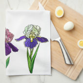 Linge De Cuisine Bleu, Rose, Purple Irises (Quart Plié)