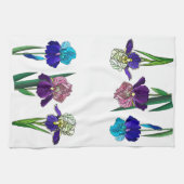 Linge De Cuisine Bleu, Rose, Purple Irises (Horizontal)