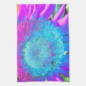 Linge De Cuisine Bleu rose rétro tournesol funky photo (Vertical)
