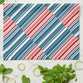 Linge De Cuisine Bleu rouge Blancs (Plié)