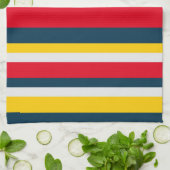 Linge De Cuisine Bleu Rouge Jaune (Plié)