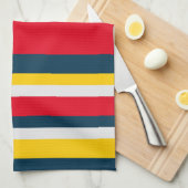 Linge De Cuisine Bleu Rouge Jaune (Quart Plié)