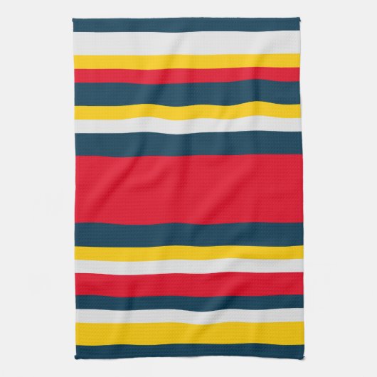 Linge De Cuisine Bleu Rouge Jaune (Vertical)