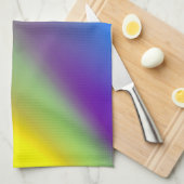 Linge De Cuisine Bleu rouge jaune vert abstrait motif orangpourpre (Quart Plié)