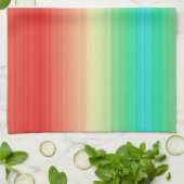 Linge De Cuisine Bleu rouge jaune vert rayures (Plié)