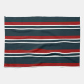 Linge De Cuisine Bleu Rouge uniforme rayures (Horizontal)