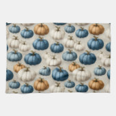 Linge De Cuisine Bleu rustique et Citrouilles neutres (Horizontal)