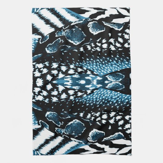 Linge De Cuisine Bleu Safari (Vertical)