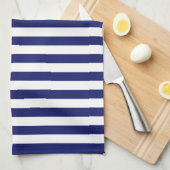 Linge De Cuisine Bleu Sailor Stripe (petite échelle) (Quart Plié)