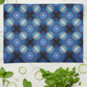 Linge De Cuisine Bleu Spacey Géométrique (Plié)