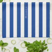 Linge De Cuisine Bleu sur n'importe quelle couleur avec texte perso (Plié)