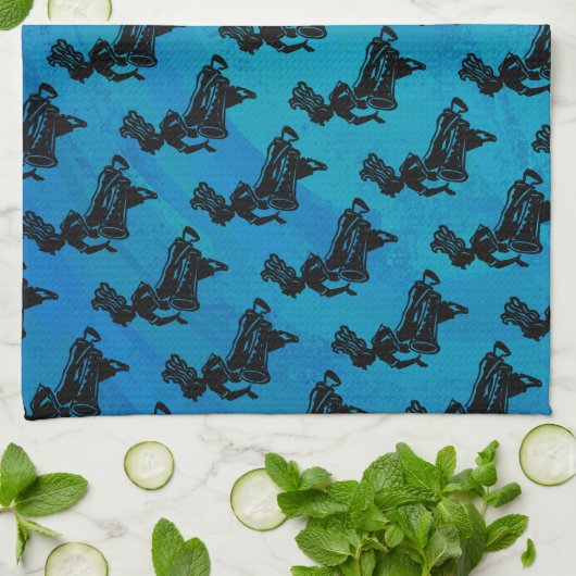 Linge De Cuisine Bleu tambour Boogie Nights New York (Plié)